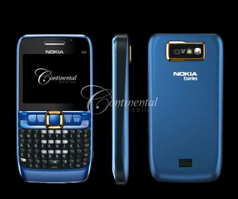 24k gold nokia e63 blue luxury mobile phone 7uupS