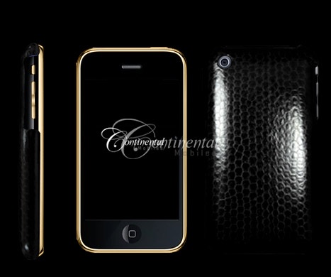 24k yellow gold black snakeskin apple 3gs iphone 3