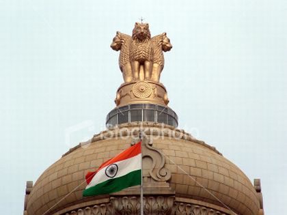 indias national flag fluttering high 6439