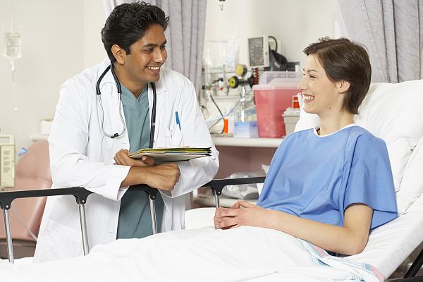 indian doctor with patient