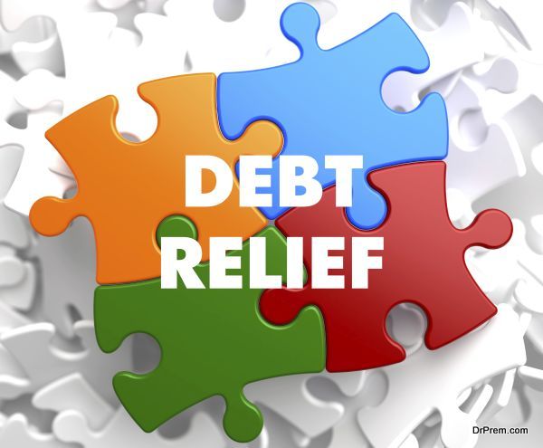 Debt Relief on Multicolor Puzzle.