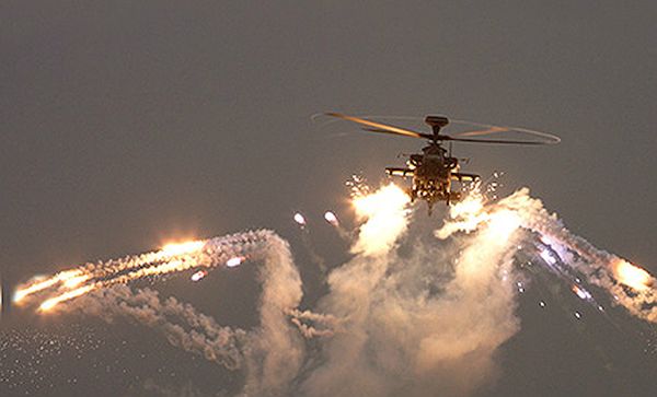 Apache Helicopter Gun firing