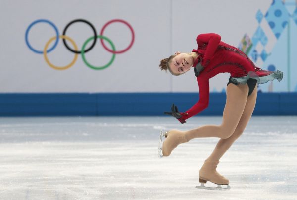 Julia Lipnitskaia of Russia competes in the women's team free skate figure skating competition at the Iceberg Skating Palace during the 2014 Winter Olympics, Sunday, Feb. 9, 2014, in Sochi, Russia. (AP Photo/Ivan Sekretarev)