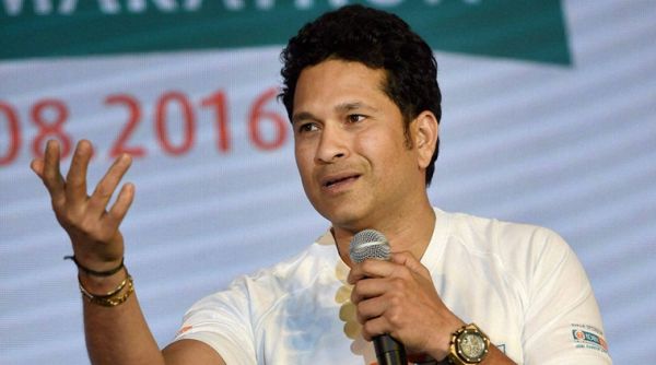 Mumbai: Cricketer Sachin Tendulkar during the announcement of the IDBI Federal life insurance Mumbai half marathon in Mumbai on Thursday. PTI Photo by Shashank Parade  (PTI4_14_2016_000206B)