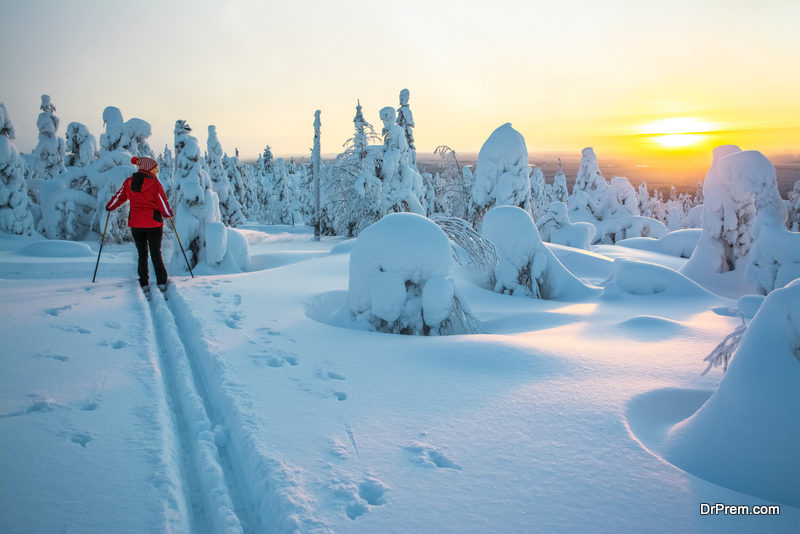 woman on Winter Break in Lapland, Finland