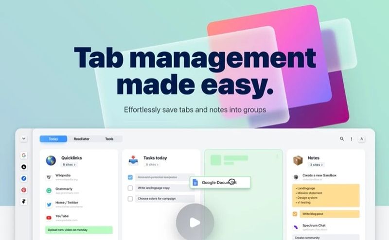 tab Extend to manage your tabs and enhance productivity
